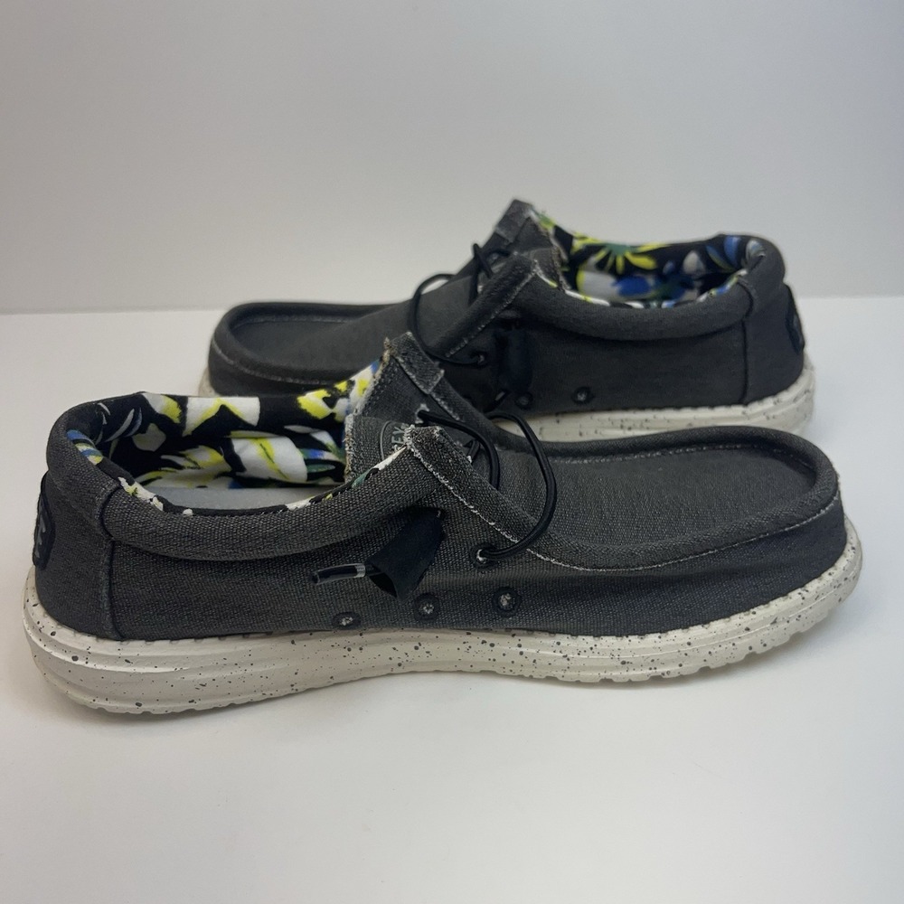 HEY DUDE Wally Stretch Canvas Slip On Shoes Casual Comfort Men's 7/W9 Black - Picture 10 of 10